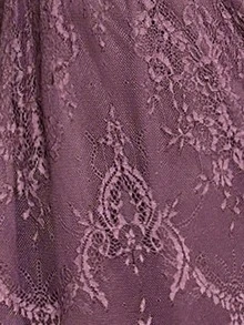 Freevana Plus Size Purple Summer Boho Holiday Vacation Dress,Solid Color Lace High Slit Music Country Festival Outfits,Long Lavender Dress For Women - Dusty Purple - View 7
