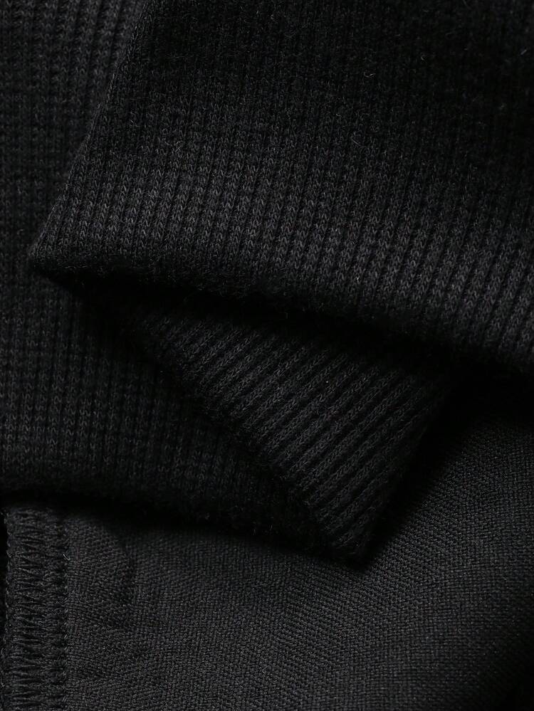 Men's Letter Print Thermal Lined Jogger Pants And Hoodie Set, Autumn/Winter