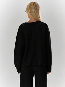 MUSERA Oversized Rib Knit Embroidered Zip Through Long Sleeve Cardigan Only Fall Autumn Cosy Cute Casual Coffee Club New Year Thanksgiving