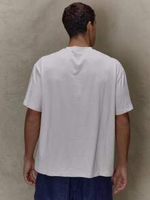 Musero Maglietta oversize da uomo a maniche corte con stampa grafica e toppe, abbigliamento da strada per autunno e inverno