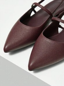 MOTF PREMIUM 女士时尚尖头平底一脚蹬鞋，适合秋冬新年假期、情人节