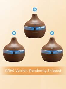 USB 触摸激活白色木纹加湿器 - 适用于房间和办公室，木色，USB 充电，香薰机，冷雾加湿器，超静音，7 种 LED 灯，家庭卧室防干燥加湿器礼物，为您的家增添舒适和时尚 - 彩色 - 查看 10