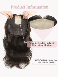 ZERO-NET 14-16英寸女士真发片，适合头发稀疏的女性，波浪发片