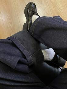 Livesso Jeans droits amples et décontractés pour femmes, style casual chic, convient pour l'automne et l'hiver - Bleu azur - Voir 7