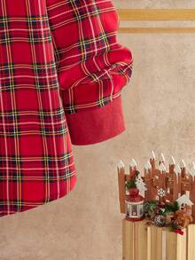 Manfinity NXTstreet 男士休闲格子印花纽扣长袖衬衫，圣诞节、新年魅力之选 - 彩色 - 查看 5