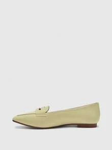 Sleekvia Women's Classic Retro Square Toe Comfortable Flat Loafers, Casual Everyday Work Flats - Beige - View 9