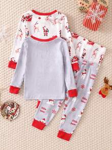 4 Stücke Neugeborenen Baby Schneemann Muster Langarm Bodysuit & Hose Set, Hausanzug