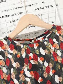 SHEIN Tween 女童碎花荷叶边袖荷叶边下摆连衣裙 - 彩色 - 查看 5