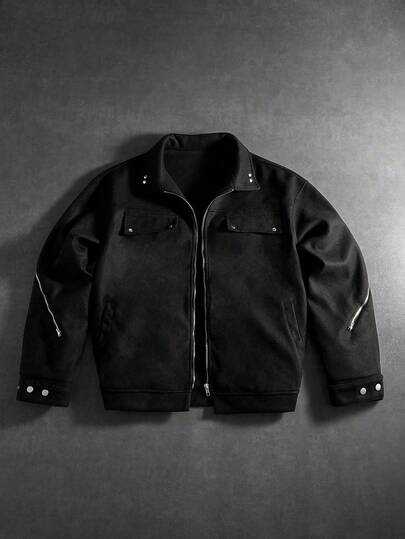 PAVTROS 男士街头时尚拉链长袖夹克