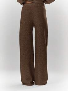 MUSERA Spodnie z szerokimi nogawkami, prążkowane, z haftowanymi detalami, oversize, tylko na dole, jesień, przytulne, urocze, swobodne, do klubu kawowego, na wieczorne przyjęcie, eleganckie, na Boże Narodzenie i Nowy Rok