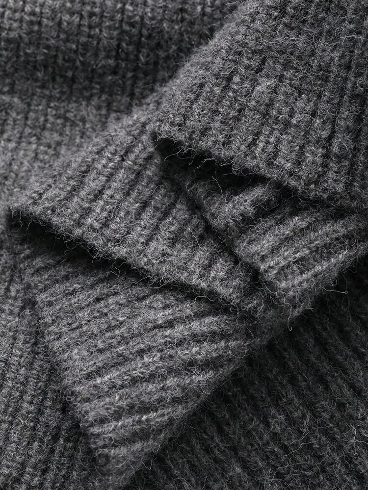 Women's Loose Business Casual Knit Sweater And Straight Skirt 2 Pieces Set, Autumn/Winter