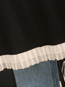 Resyla 大码女式流苏设计休闲T恤，时尚百搭套头衫，高退货率，适合夏季、返校、节日、派对