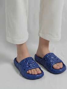 Sandalia unisex diseño ergonómico EVA punta abierta sin cordones suela antideslizante estilo moderno para casa y playa sandalia casual - Morado - Ver 3