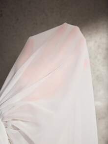 Cheriluna Maternity Vestido largo de maternidad de malla con abertura lateral, mangas farol y hombros descubiertos de unicolor