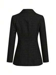 Ellevyn 女士优雅商务西装外套，百搭通勤夹克（带衬里），秋冬 - 黑色 - 查看 2