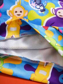 Teletubbies X SHEIN Baby Boy Casual Cute Cartoon Pattern Crew Neck Sweatshirt, Autumn Toddler Clothes Baby Boy Full Sleeve Tshirts Baby Boy Sweatshirt - White - View 7