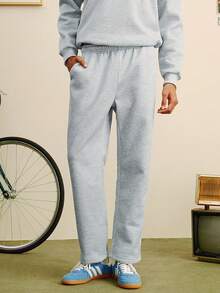 Open Phase Men's Autumn/Winter Casual Hooded Sweatshirt And Sweatpants Sports Suit Spring To Summer - Light Grey - View 10