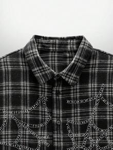 NEON BLANC 男士休闲短袖衬衫，万圣节蜘蛛网图案 - 黑與白 - 查看 3