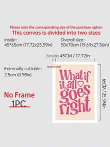 1件套精美房间装饰画 - 如果一切都顺利呢？- 学院风房间装饰海报 - 墙面艺术装饰 - 无框帆布画，生日毕业礼物 - 彩色 - 查看 12