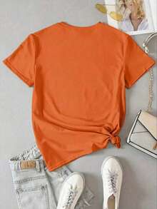 INAWLY Women's Minimalist Printed Crew Neck Long Sleeve T-Shirt