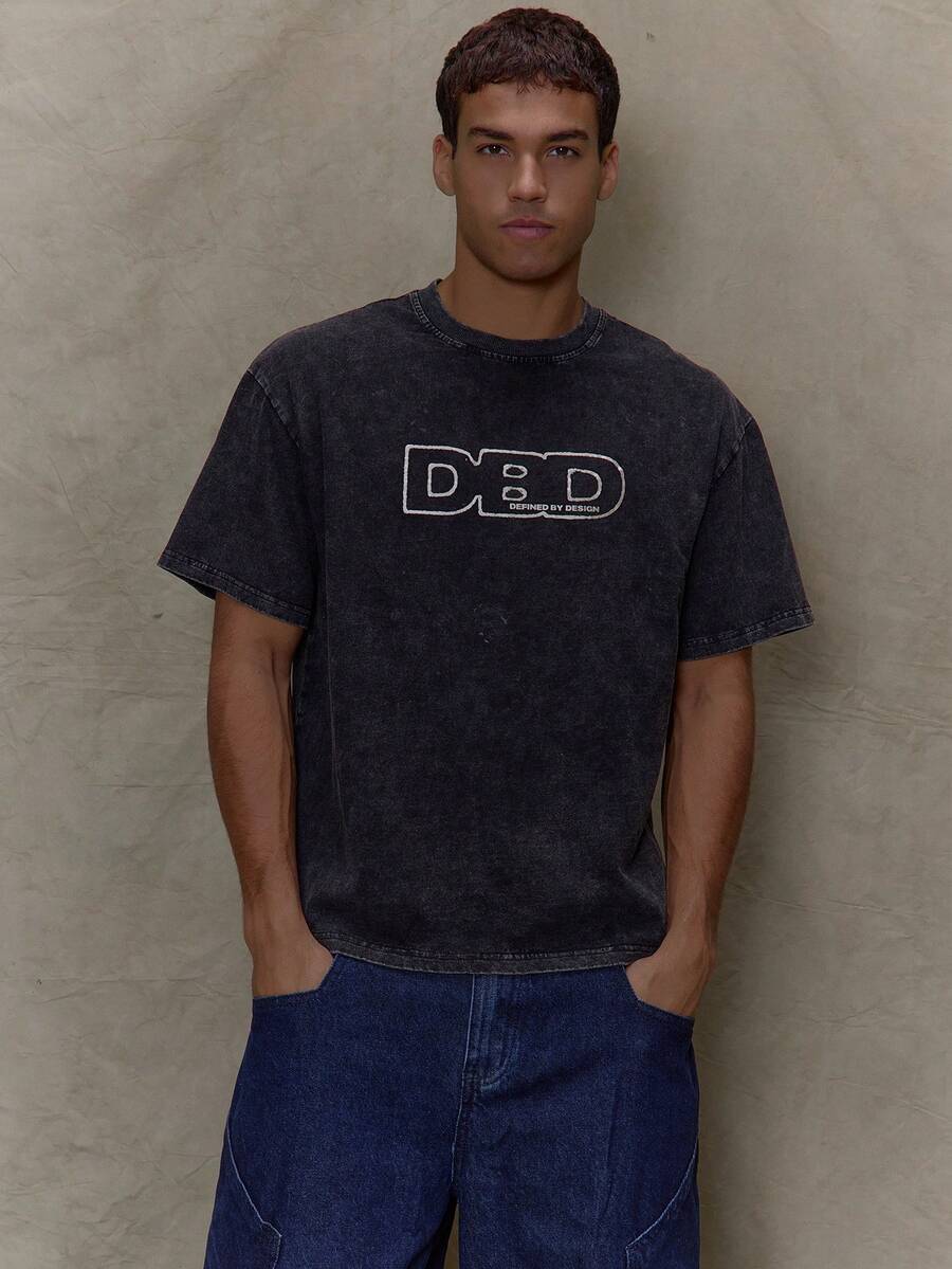 Musero 男士短袖圆领印花T恤 春夏款 - 黑色 - 查看 1