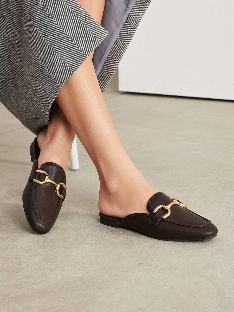 MOTF PREMIUM LADIES COMFORTABLE FLAT CASUAL SLIP-ON SHOES, FOR NEW YEAR HOLIDAY, SPRING SHOES SPRING BREAK EASTER FOR CHRISTMAS - Coffee Brown - View 2