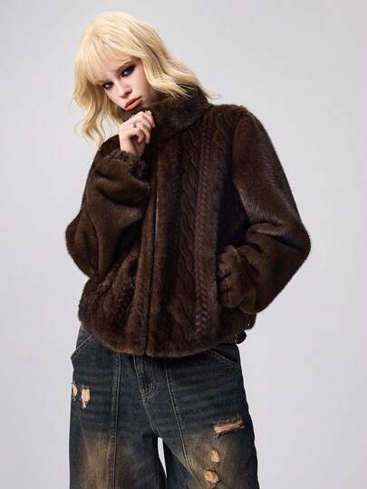 Women's Faux Fur Textured Jacket