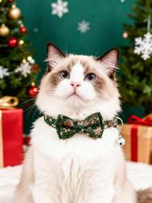 PETSIN 1 pieza Corbata de Navidad para mascotas, Collar para mascotas, Circunferencia de cuello ajustable, Collar para gatos, Collar para perros, Accesorios para mascotas, Suministros para mascotas