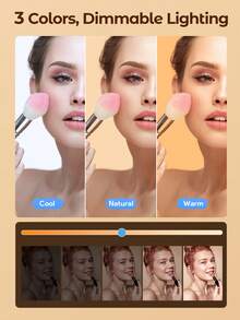 Teckwe 三折梳妆镜化妆镜带灯和1x/2x/3x放大LED镜触摸屏适用于居家旅行户外情人节礼物