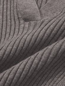 DAZY Casual Business Solid Color Slim Fit Sweater - Grey - View 7