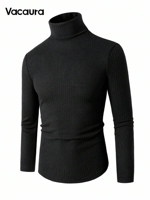 1pc Men & Teenage Boys' Casual Versatile Turtleneck T-Shirt, Suitable For Autumn/Winter Layering & Everyday Wear
