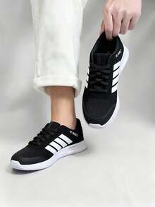 男士网球和球拍运动鞋 - 黑與白 - 查看 1