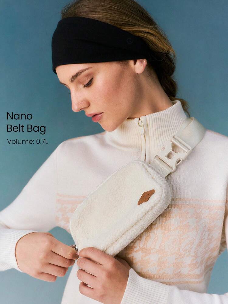 0.7L Skiing Collection Tiny Freeze Soft Sherpa Pockets Adjustable Nano Belt Bag Outdoor Skiing Snowboarding Vacation Autumn Winter Daily Active Wear