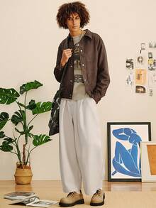 Open Phase Áo khoác Maillard Vintage màu nâu nhẹ, kiểu dáng tiện dụng cho nam, áo khoác bomber giả da lộn thường ngày, thích hợp cho mùa xuân, thu và đông, phong cách retro Mỹ, unisex, dáng rộng thoải mái – Phù hợp cho trang phục hàng ngày và kỳ nghỉ hè. - Màu nâu  Mocha - Xem 4