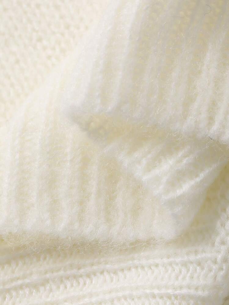 Women's Loose Business Casual Stylish Hollow Lace Patchwork Crochet Textured Knit Pullover Sweater, Autumn/Winter Modest Fashion