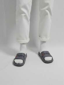 Sandalia para hombre transpirable EVA punta abierta sin cordones suela antideslizante casual hogar playa sandalia - Gris - Ver 3