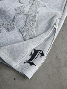 PAVTROS 男士街头风洛杉矶刺绣腰带运动裤，适合户外音乐节、休闲外出、送给男友/老公的礼物、周年纪念日，浅灰色拼接运动裤两件套，男士字母印花弹力裤，宽松灰色运动裤，男士经典款，最佳风格，1979 运动裤，Menfinity 运动裤，非常适合圣诞节和万圣节，送给男友的绝佳礼物 - 淺灰色 - 查看 5