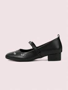 CUCCOO DOLLMOD Women's Black French Mary Jane Shoes, New Fairy Style Bow Decor Elegant Slip-On Flats - Black - View 7