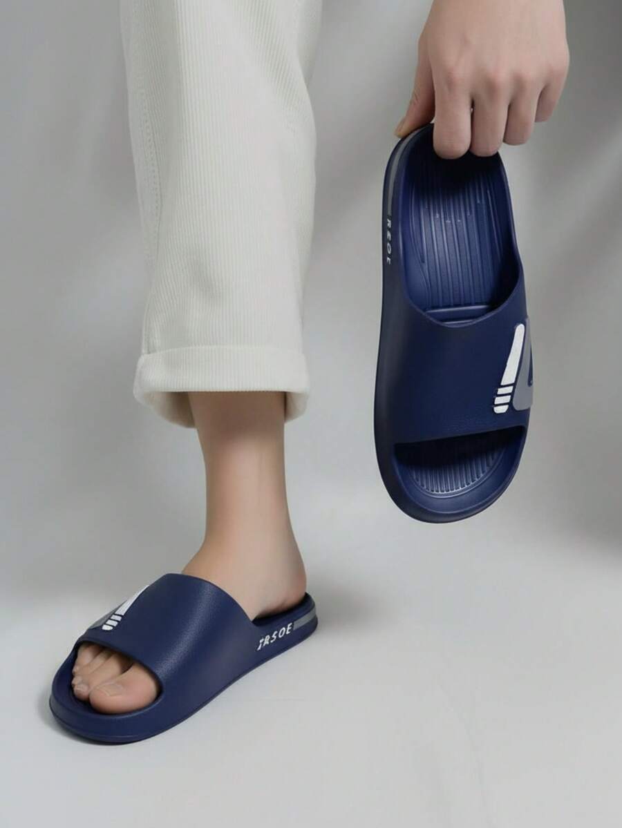 Sandalia para hombre transpirable EVA punta abierta sin cordones suela antideslizante casual hogar playa sandalia - Azul - Ver 1