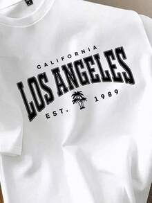 Claim Dot Men's Casual Basic Graphic Print Round Neck Short Sleeve T-Shirt - White - View 3