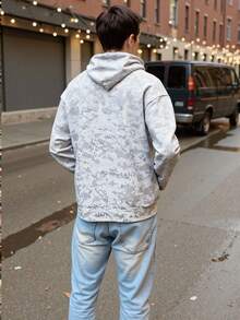 Manfinity Dauomo Men's Autumn Camouflage Print Zip-Up Hooded Casual Jacket - Grey - View 2