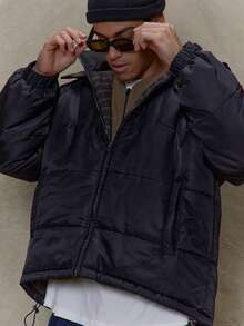 Musero Wendbare Daunenjacke mit Kapuze und Reißverschluss für Herbst/Winter