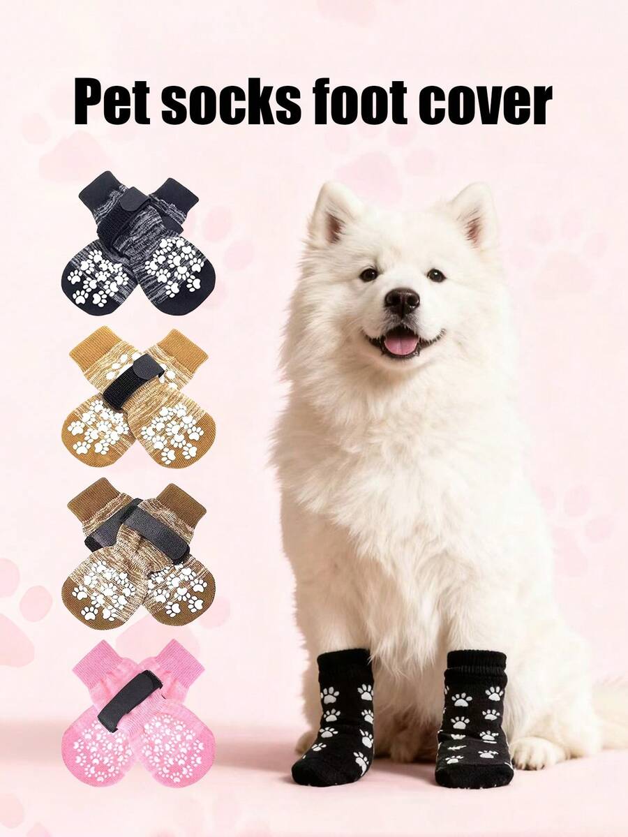PETSIN 1 Pair Of Pet Socks Foot Cover, Cat And Dog Socks, Outdoor Anti-Skid Waterproof Shoes Socks, Pet Supplies