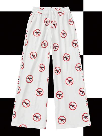 Shutterstock Y2Kool Pantalones de chándal anchos y sueltos con estampado gráfico divertido "Sin bragas" para mujer, estilo callejero Y2K, pantalones de pijama de otoño/invierno Y2k, pantalones anchos, pantalones casuales, colección de ropa de estilo, nuevos atuendos de Año Nuevo