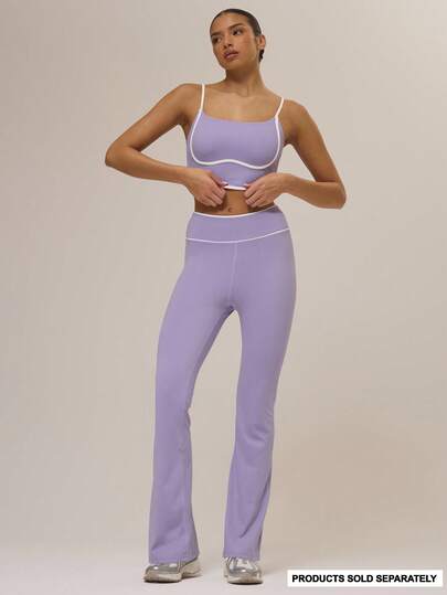 Musera Sport 运动撞色滚边喇叭形塑形高腰运动紧身裤瑜伽裤冬季运动健身房锻炼休闲健身冬季