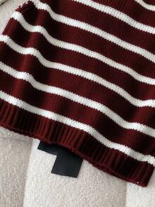 Elamini Women's Casual Striped Knit Vest With Front Tie, Autumn