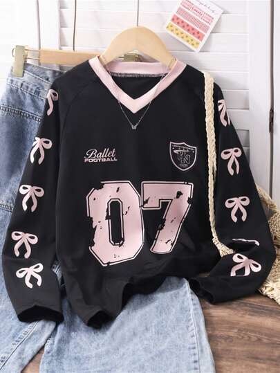 1 st långärmad t-shirt för tweenflickor, mjukt och bekvämt tyg, modern passform, mångsidig, lämplig för skolan, hösten, fotografering och olika tillfällen