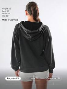 GLOWMODE Everyday Fleece Winter Edit Soft Lightweight Warm Cozy Pocket Regular Fit Full-Zip Hoodie Autumn Winter Outdoors Daily Casual Wear - Black - View 2