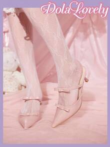 Dola Lovely Women's Fashionable Red Thin Strap Pointed Toe High Heels - Pink - View 4