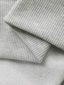 DAZY Men's Letter Print Fleece Sweatshirt & Shorts 2-Pieces Set, Autumn/Winter - Grey - View 7